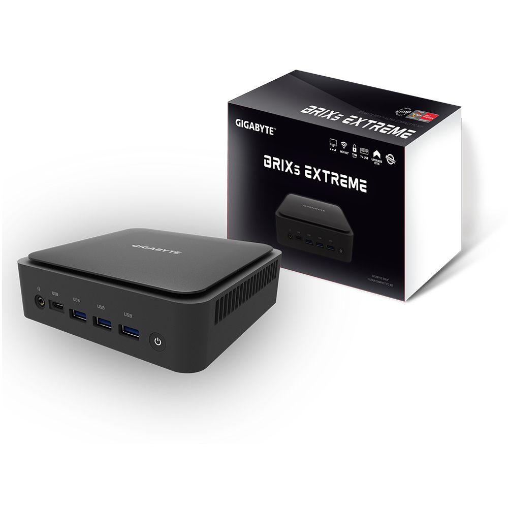 Gigabyte BRIX Extreme GB-BER7-8840 Barebone AMD Ryzen 7 PRO 8840U Schwarz