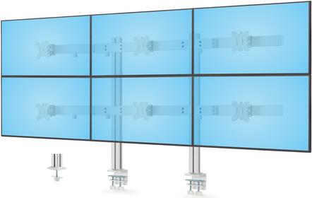 StarTech.com Six-Monitor Desk Mount w/ Crossbar, Up To 32" Screens/17.6lb (6-MONITOR-ARM-A)