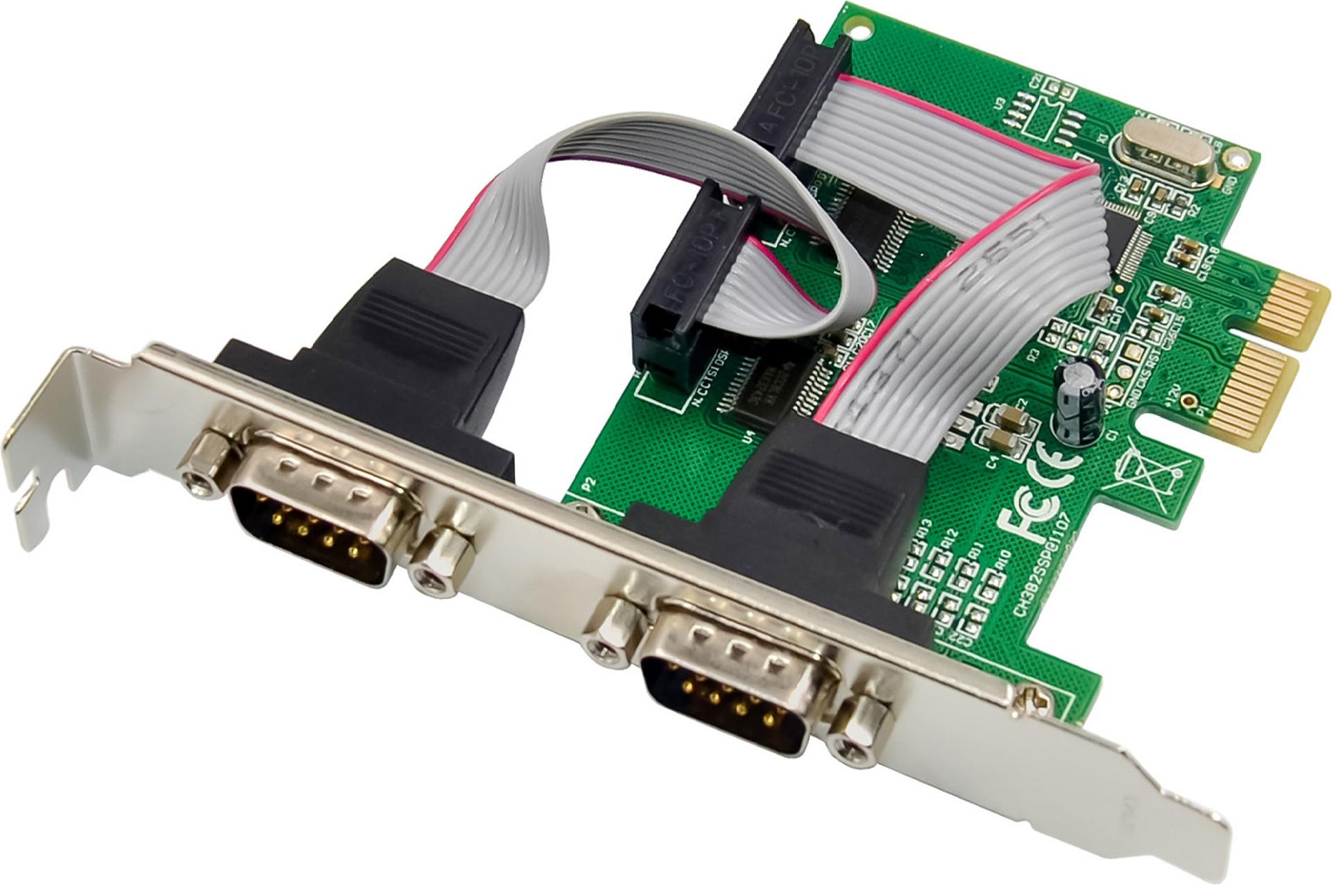 InLine PCIe 2-Port RS-232 Karte 2x D-Sub 9 Stecker inkl. Low-Profile (76619F)