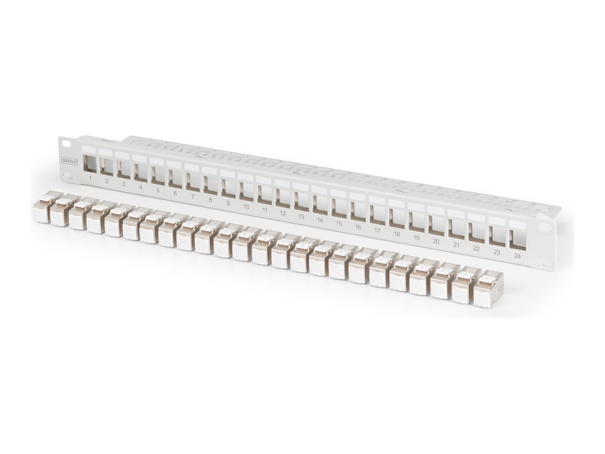 Digitus Modulares Patch Panel DN-91410-24 24-Port CAT 6a 1U 19" Grau