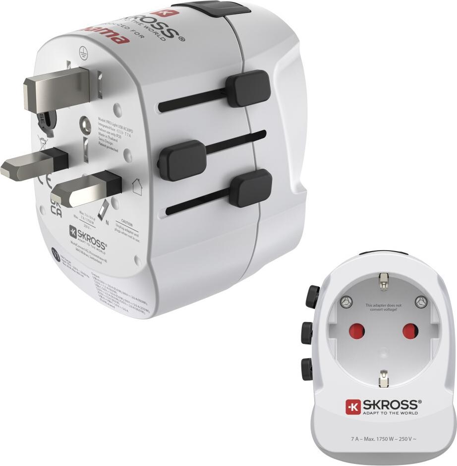 Hama Weltreiseadapter Pro Light AC 30PD, 3-polig, 1x USB-C, 1x USB-A, 30 W (00223477)