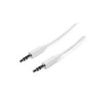 StarTech.com 1M STEREO AUDIOKABEL 3,5MM 1m White Slim 3.5mm Stereo Audio Cable - Male to Male (MU1MMMSWH)