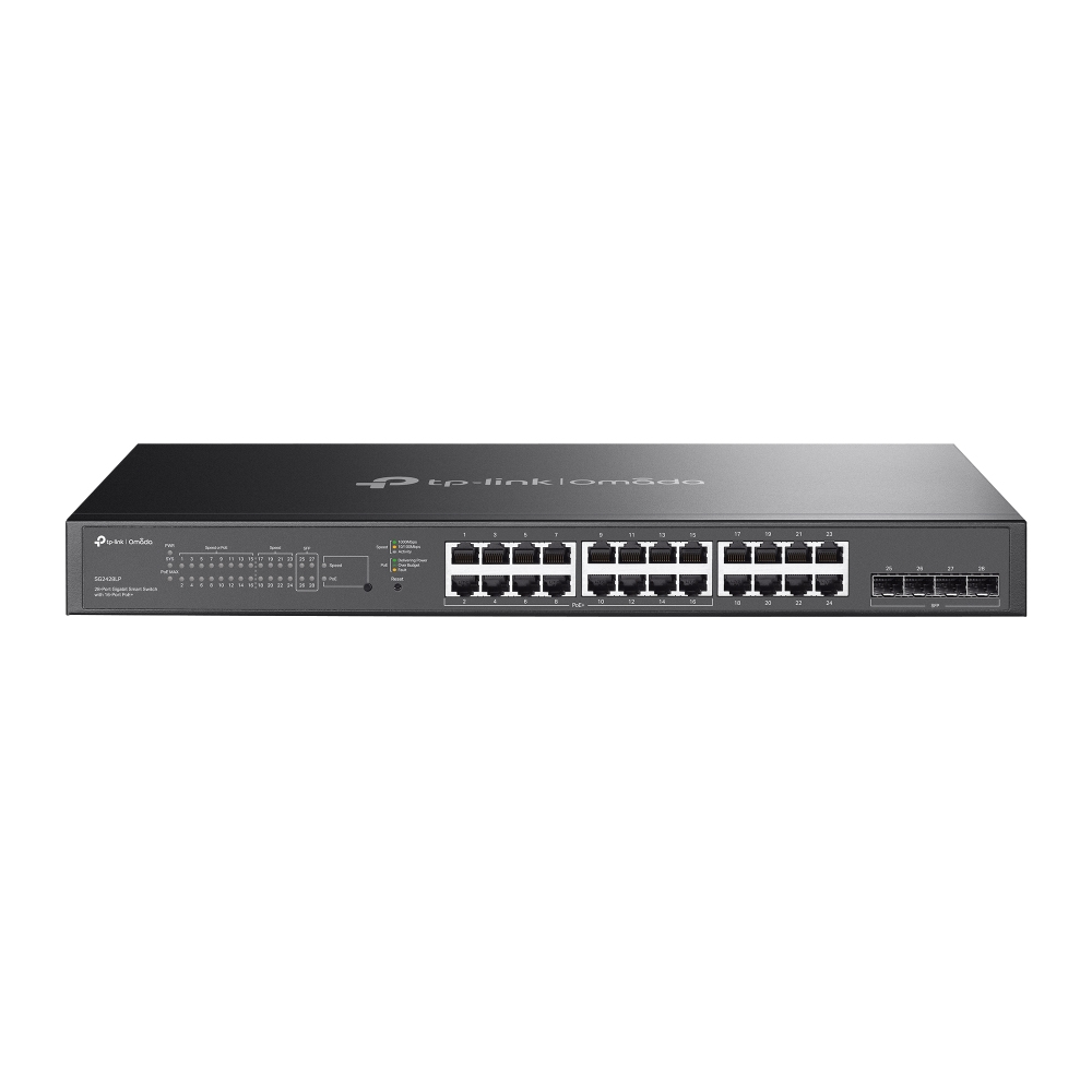 TP-Link Omada SG2428LP Managed Switch L2/L2+ 28-Port Gigabit Ethernet mit 16x PoE+ (150 W) Grau
