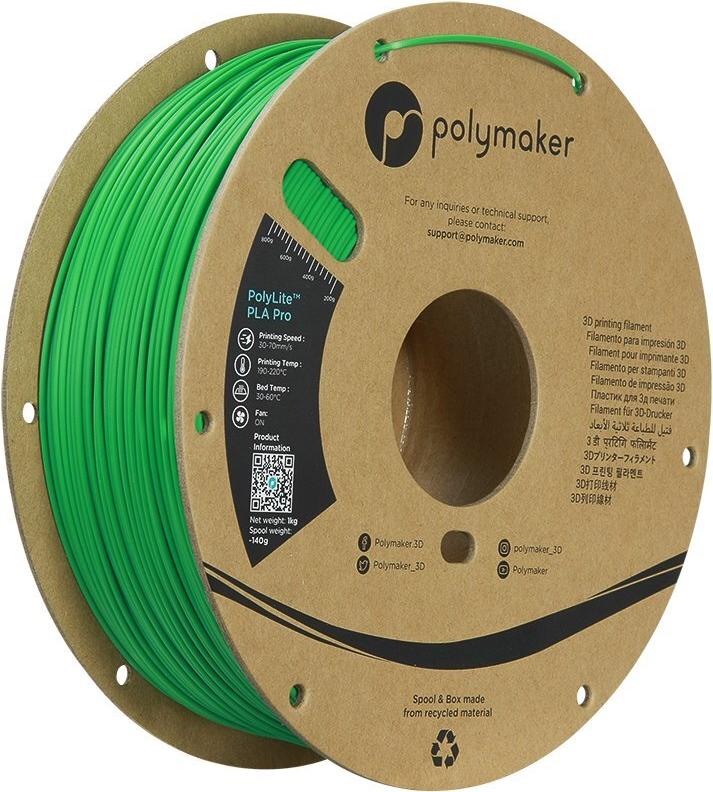 Polymaker PA07008 Filament PLA Pro hohe Steifigkeit schlagfest 1.75 mm 1000 g Grün PolyLite (PA07008)