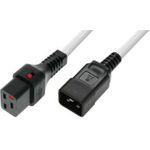 MicroConnect Powercord C19 IEC Lock - C20 White 3m PC1300 (MC-C19C20LOCK-3M-W)