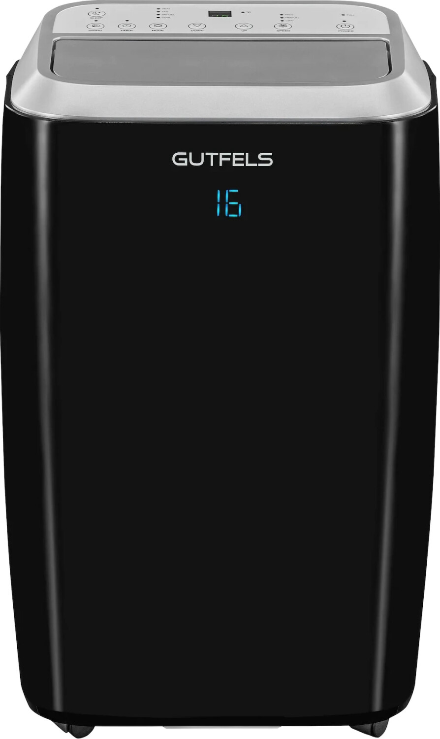 Gutfels Mobiles Klimagerät CM 81458 schwarz - mit antibakteriellem waschbarem Filter zur Verbesserung derLuftqualität, Luftentfeuchtung 36,0 Liter pro Tag, 2,5m Kabellänge, Selbstdiagnose [Energieklasse A] (5050101)