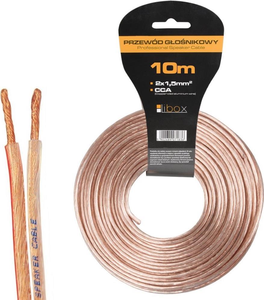 Libox Kabel glosnikowy 2x1,50mm LB0008-10 Audio-Kabel 10 m Transparent (LB0008-10)