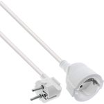 InLine® Strom-Verlängerung Schutzkontakt Stecker gewinkelt / Buchse, weiß, 1m (16400U)