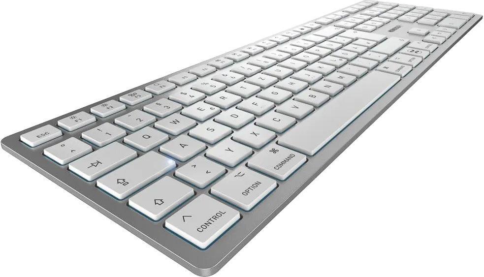 CHERRY KW 9100 SLIM FOR MAC Kabellose Tastatur QWERTZ Silber/Weiß