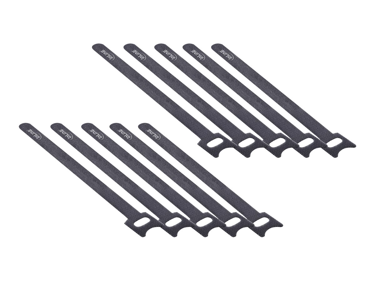 InLine Kabelbinder 180 mm Klett-Verschluss 10 Stück Schwarz