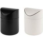 APS Tisch-Abfallbehälter, aus Edelstahl, schwarz matt Durchmesser: 120 mm, Höhe: 170 mm, Volumen: 1,2 Liter, - 1 Stück (40800)