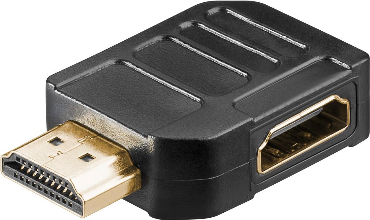 Goobay HDMI™-Winkeladapter 270° horizontal, 8K @ 60 Hz, vergoldet (65750)