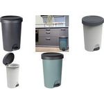 EDA Tret-Abfallbehälter Stepy, 27 Liter, PP, eukalyptusgrün modernes Design, mit Tretpedal, - 1 Stück (010630 V.EU)