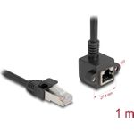 Delock Netzwerk Verlängerungskabel RJ45 Stecker zu RJ45 Buchse 90° gewinkelt Cat.6 F/UTP 1 m schwarz (81097)