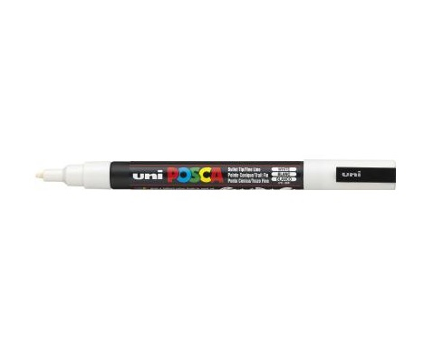 uni-ball POSCA PC-3M Lack-Marker Rundspitze 1,3 mm Weiß