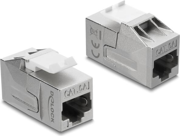 Delock Keystone Modul Kupplung RJ45 Buchse zu RJ45 Buchse Cat.6A geschirmt (91122)