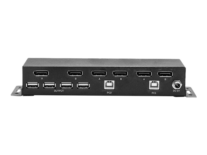 Lindy 39306 KVM-Switch Dual Head DisplayPort 1.2 2 Port 4K Schwarz