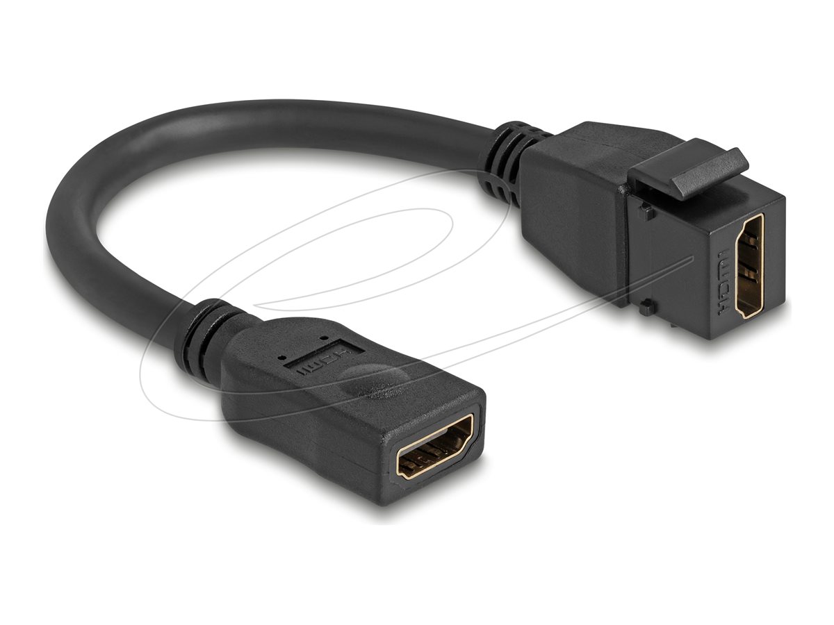 Delock Keystone HDMI-Verlängerungskabel 2x HDMI Buchse 20 cm 8K 60 Hz Schwarz