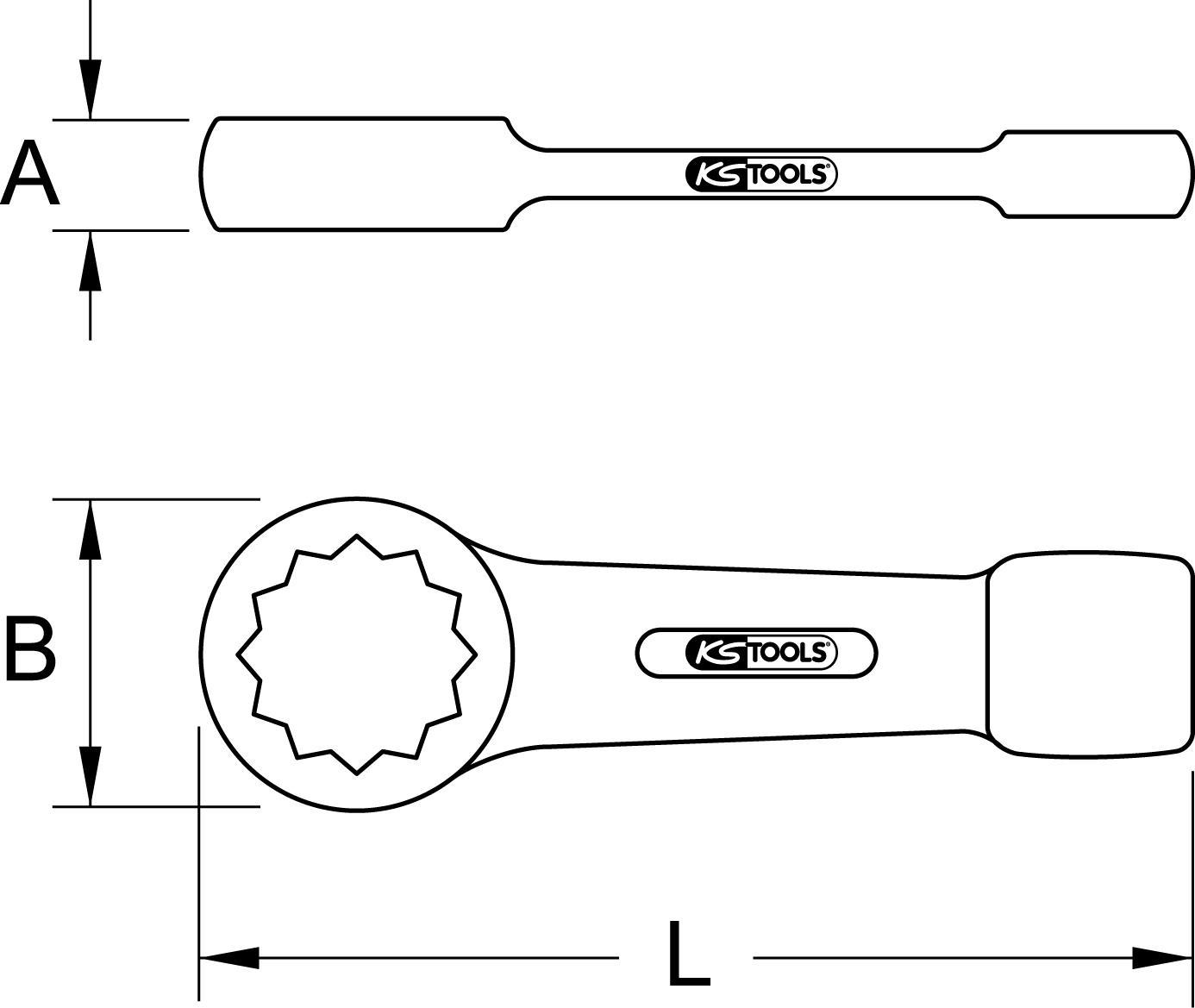 KS TOOLS BRONZEplus Schlag-Ringschlüssel 135 mm (963.7774)