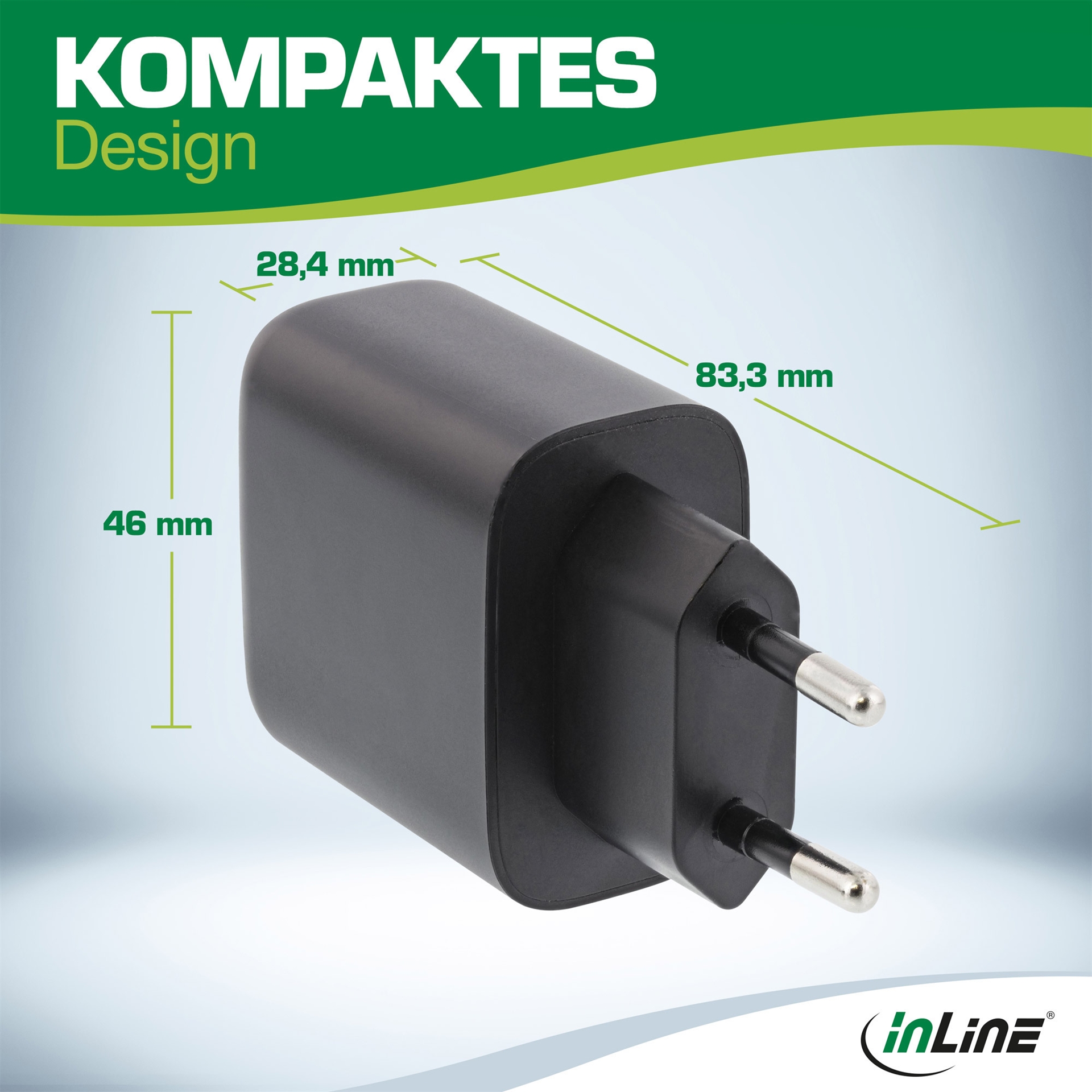 InLine USB-C Netzteil GaN Ladegerät 65W Power Delivery Schwarz