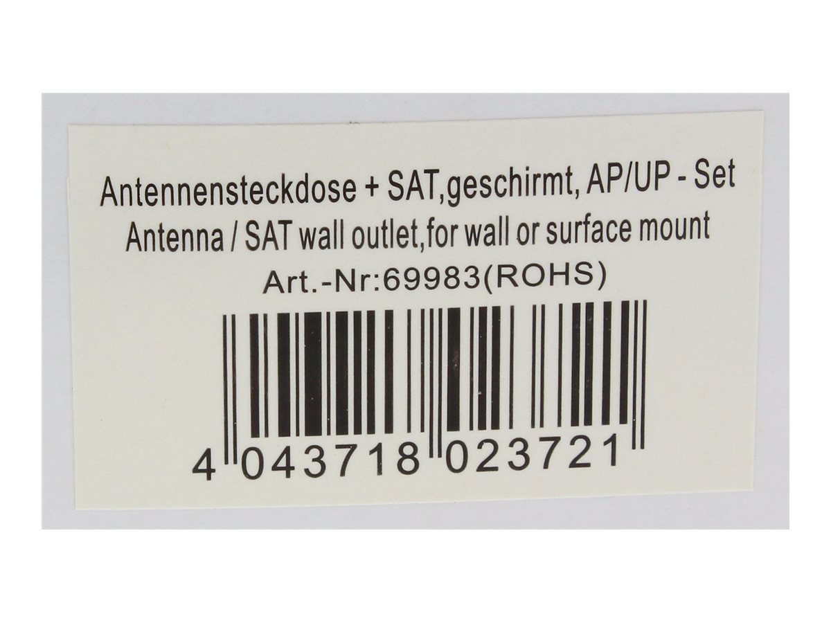 InLine 69983 Antennensteckdose SAT TV Radio Schwarz