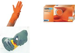 HYGOSTAR Nitril-Handschuh "POWER GRIP", M, orange, puderfrei Länge: 240 mm, beidseitig tragbar, innenseitige - 1 Stück (270855)