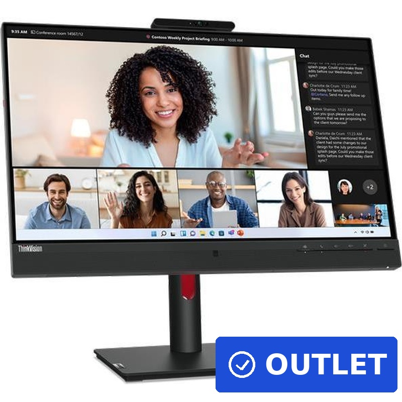 Lenovo ThinkVision T24mv-30 23,8" Full HD IPS-Monitor mit 5MP Webcam USB-C HDMI (63D7UAT3EU) (geöffnet)