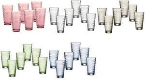 Ritzenhoff & Breker Trinkglas FAVO, 400 ml, berry mit Wabenstruktur, konisch, spülmaschinenfest, - 1 Stück (320152)