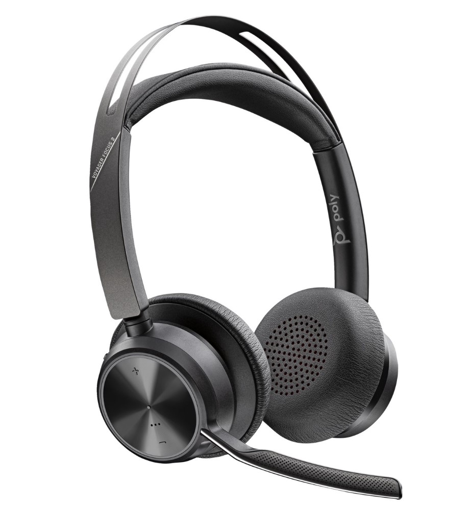 HP Poly Voyager Focus 2 UC Headset Bluetooth mit ANC, Ladestation & Teams-Zertifizierung (3J P+) (CB8R3AA#AC3)