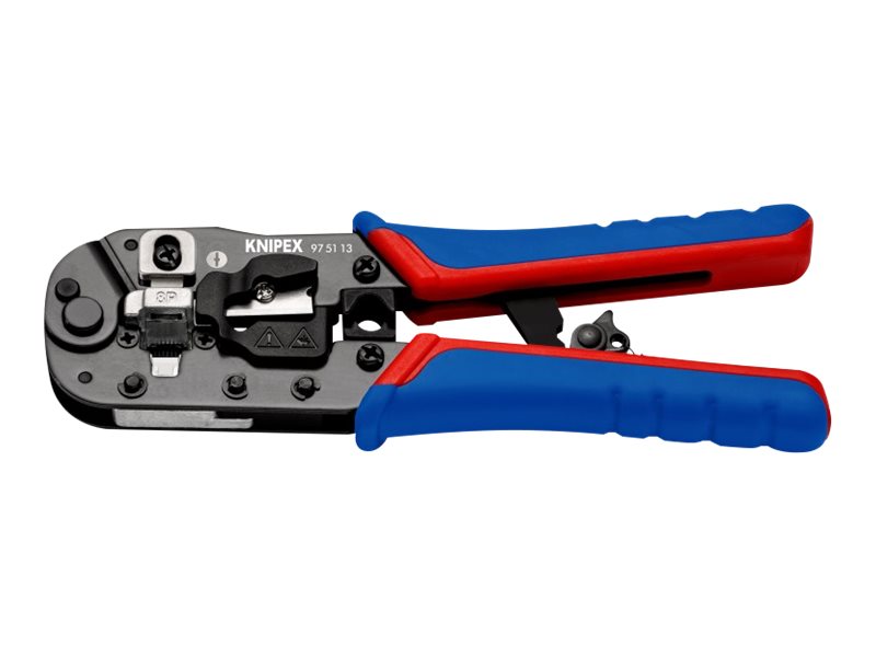 Knipex Crimpzange 97 51 13 für Westernstecker RJ45 Schwarz, Blau, Rot