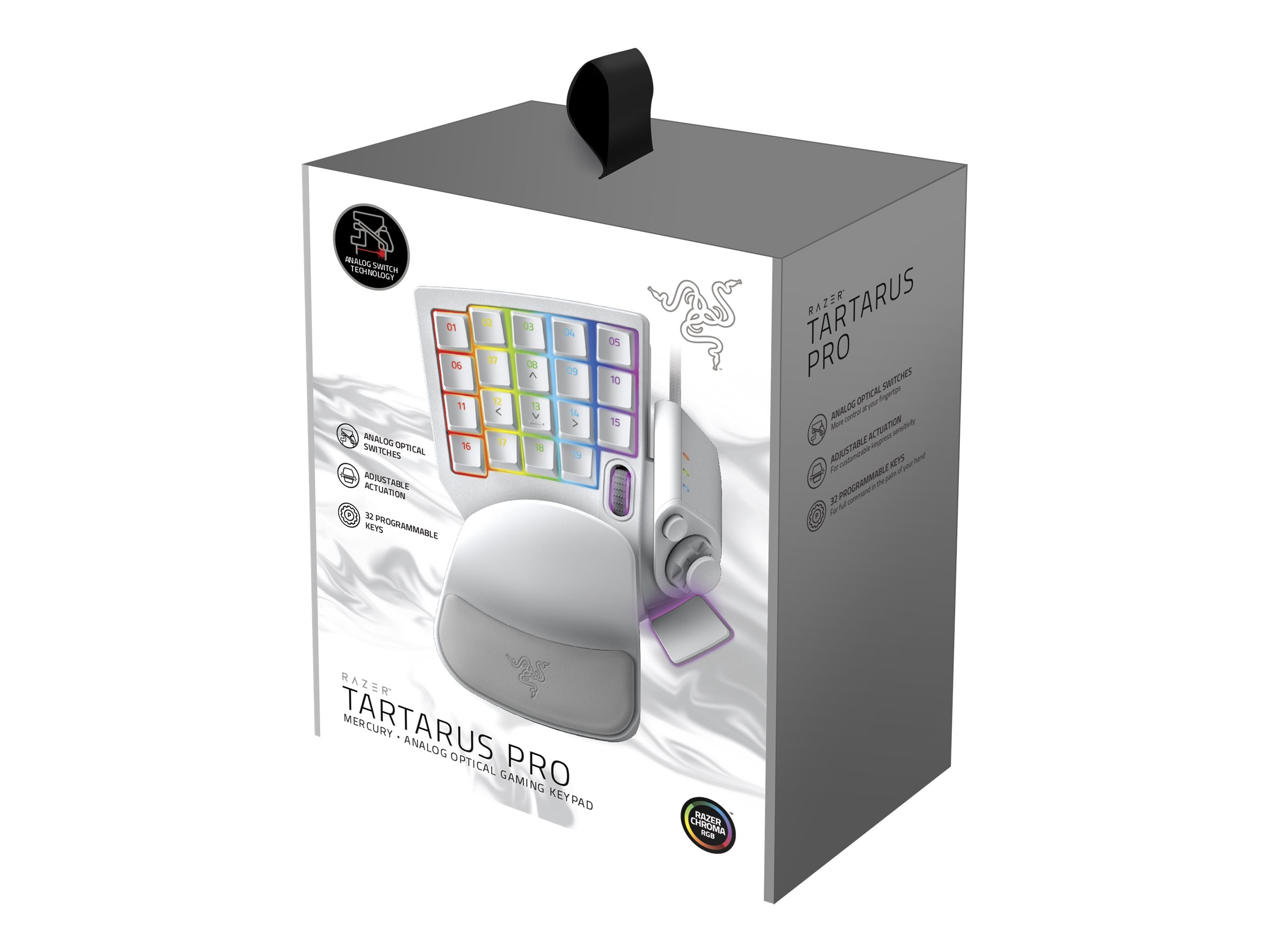 Razer Tartarus Pro Gaming-Keypad Analog Optical Switches Mercury White