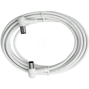 Axing Antennen Anschlusskabel [1x Antennenstecker 75 ? - 1x Antennenbuchse 75 ?] 10 m 85 dB Weiß Axing (BAK 993-00)