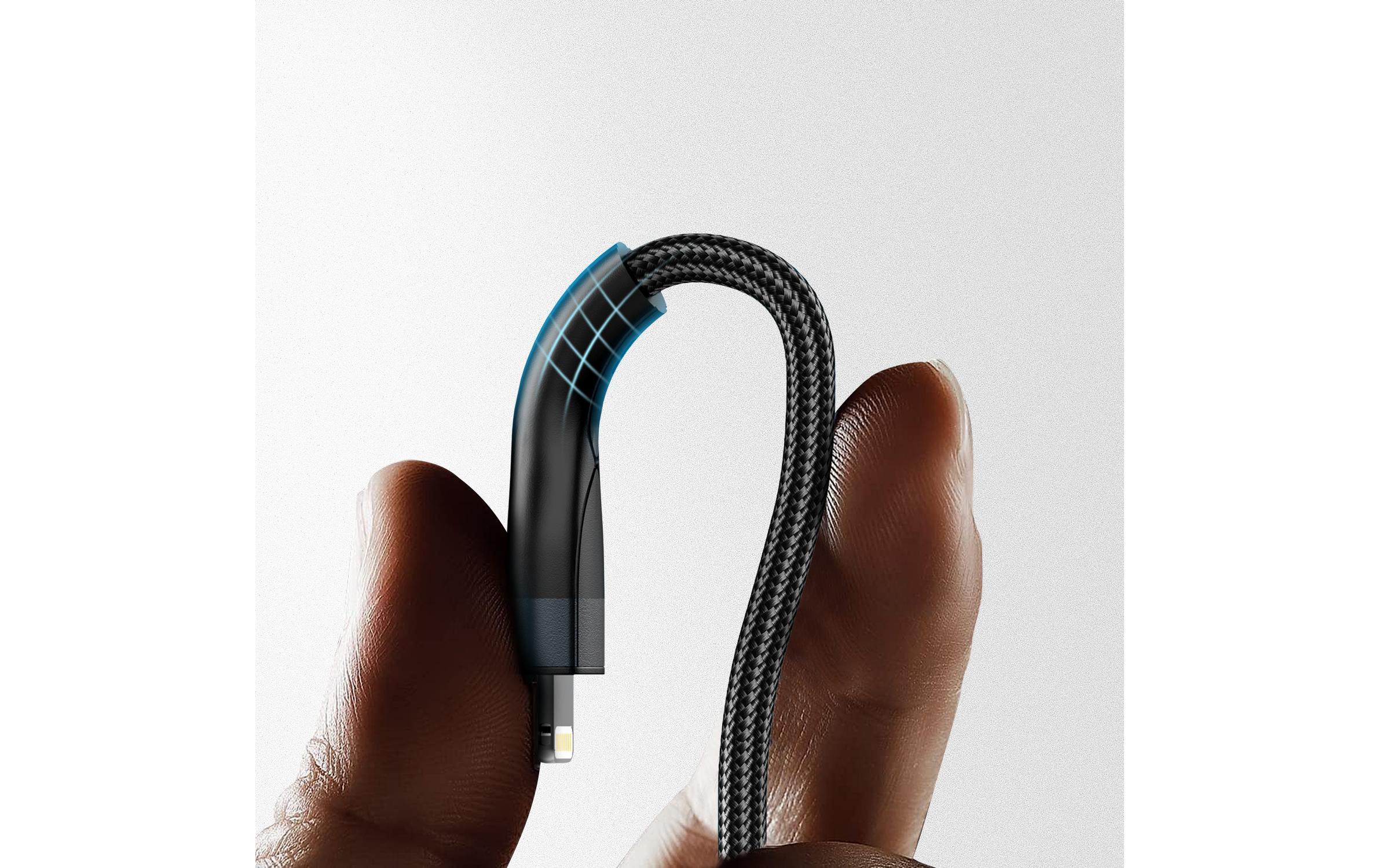 4smarts 541023 Multi-Ladekabel 4in2 USB A/USB C auf USB C/Micro USB-A/Lightning 1,2 m Schwarz