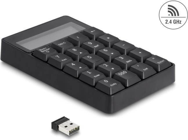 Delock USB Typ-A Nummernblock kabellos 2.4GHz Taschenrechner (12113)