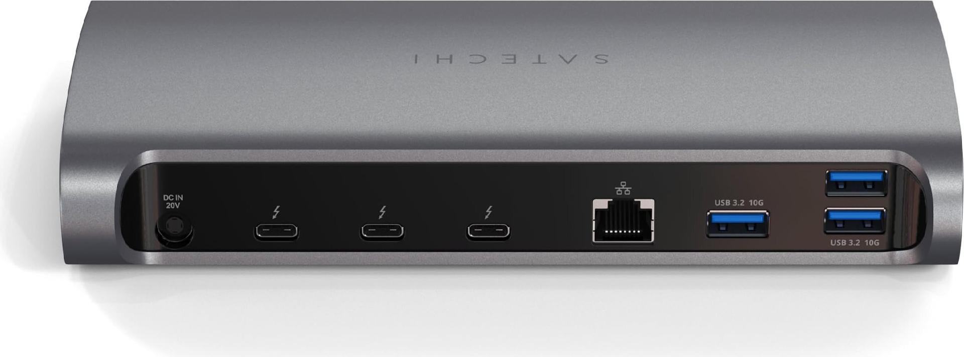 Satechi Thunderbolt 4 Dockingstation ST-UCT4DM 3 x Thunderbolt 4 1GbE Grau