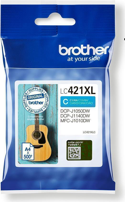 Brother LC421XLC - Hohe Ergiebigkeit - Cyan - original - Tintenpatrone - für Brother DCP-J1140DW, MFC-J1010DW
