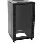 ROADINGER SSC-16 Stahlschrank mit Glastür 16HE 19" Rack 150 kg Last