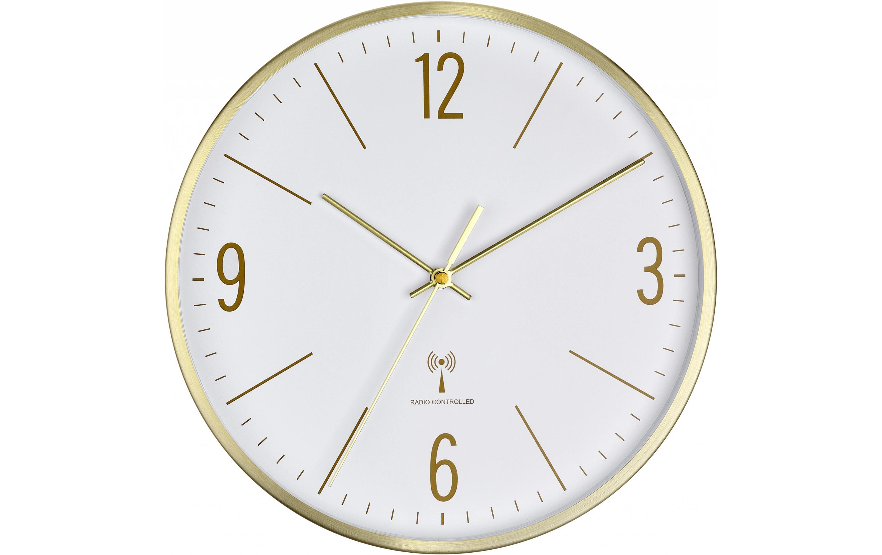 TFA Dostmann 60.3534.53 Funk Wanduhr 300 mm Gold