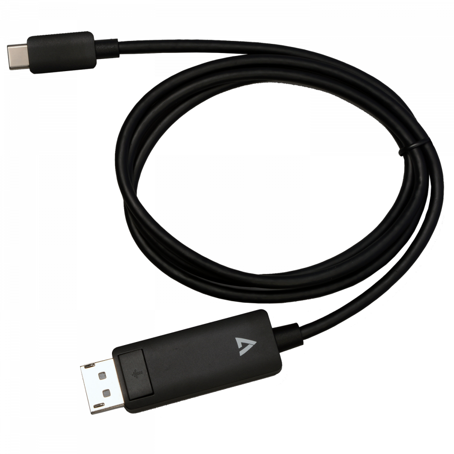 V7 - Adapterkabel - USB-C (M) bis DisplayPort (M) - Thunderbolt 3 / DisplayPort 1.4 - 1 m - Support