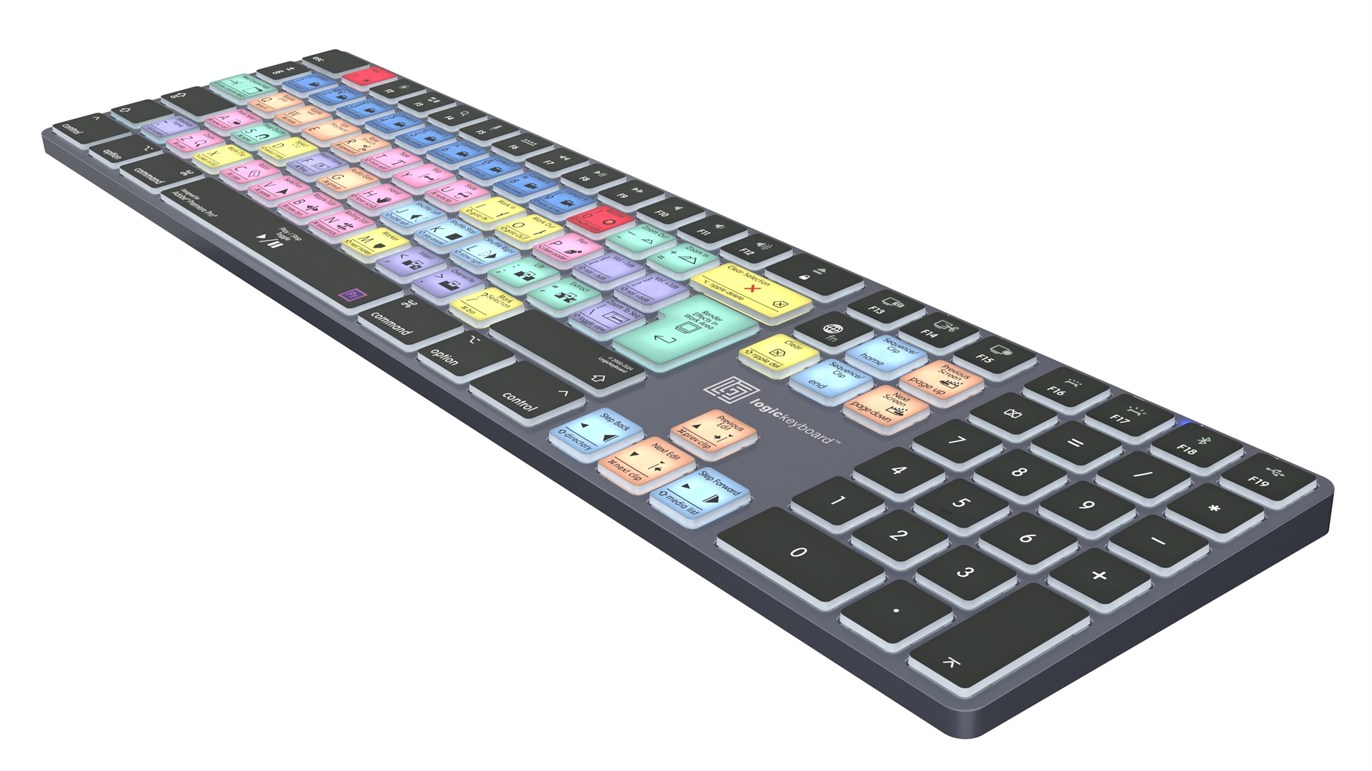 Logickeyboard Adobe Premiere Pro CC Titan DE Mac Tastatur Grau, Titan