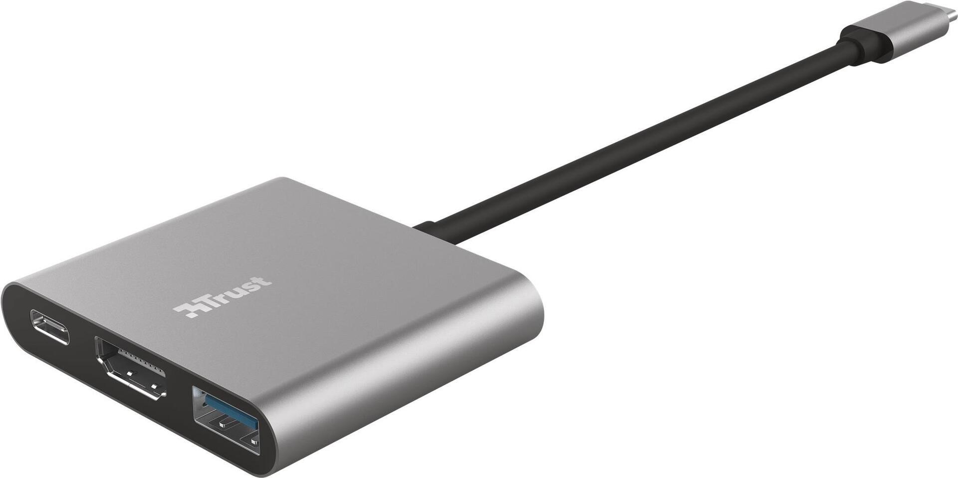 Trust Dalyx 3-in-1 Multiport USB-C Adapter Schwarz