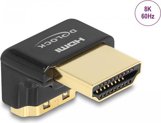 Delock HDMI Adapter Stecker zu Buchse 90° unten gewinkelt 8K 60 Hz Metall (60016)