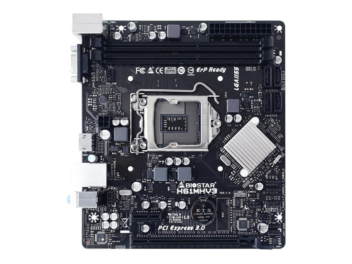 Biostar H61MHV3 Mainboard Micro ATX LGA1155 Intel H61 Grau