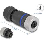 Delock M12 Steckverbinder A-kodiert 4 Pin Buchse zur Montage mit Schraubanschluss (60536)