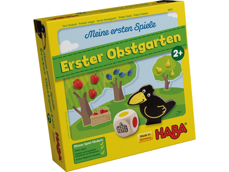HABA Meine Ersten Spiele – Erster Obstgarten, Kooperatives Farbwürfelspiel ab 2 Jahren, Mehrfarbig