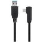 Goobay USB-C™ auf USB A 3.0 Kabel 90°, schwarz, 1 m - USB 3.0-Stecker (Typ A) > USB-C™-Stecker (66501)