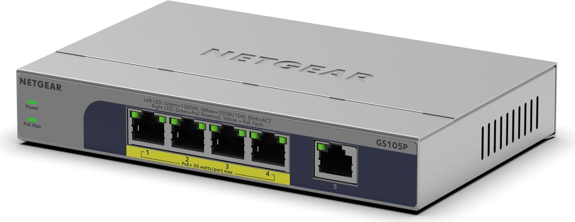 Netgear 5PT GB Unmanaged SWCH W/PoE+GS105P (GS105P-300EUS)