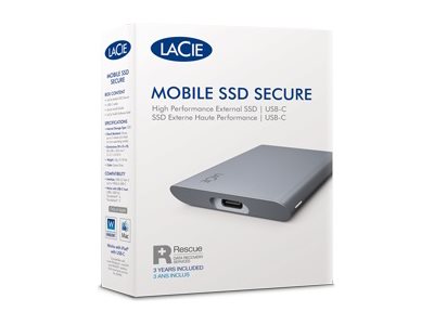 LaCie Mobile Secure 2 TB SSD USB 3.2 Gen 2 Space-grau
