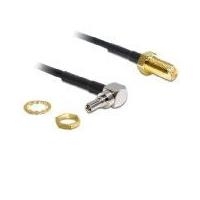 Delock Antennenkabel RP-SMA Buchse zum Einbau > CRC-9 Stecker 90° 200 mm (88465)