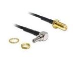 Delock Antennenkabel RP-SMA Buchse zum Einbau > CRC-9 Stecker 90° 200 mm (88465)
